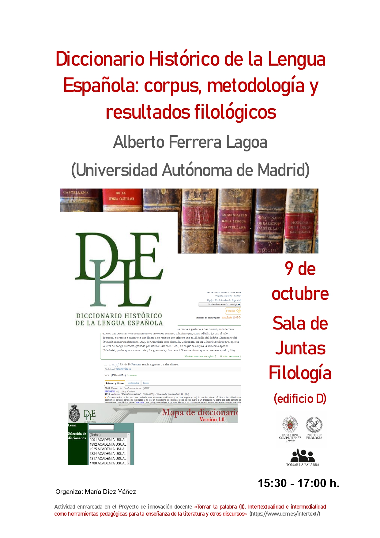 Conferencia de Alberto Ferrera Lagoa, "Diccionario Histórico de la Lengua Española: corpus, metodología y resultados filológicos"